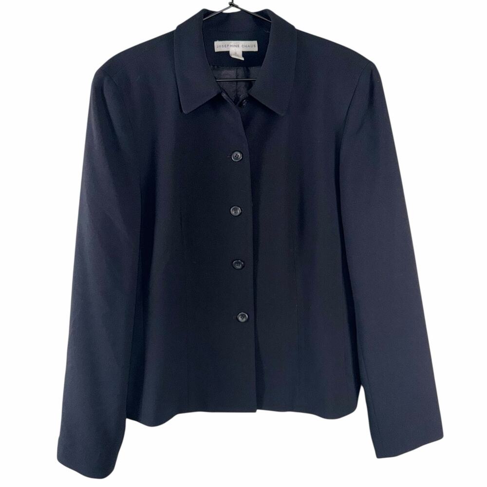 Josephine Chaus Black Button Blazer Jacket Career Office Workwear Girlboss Sz 12